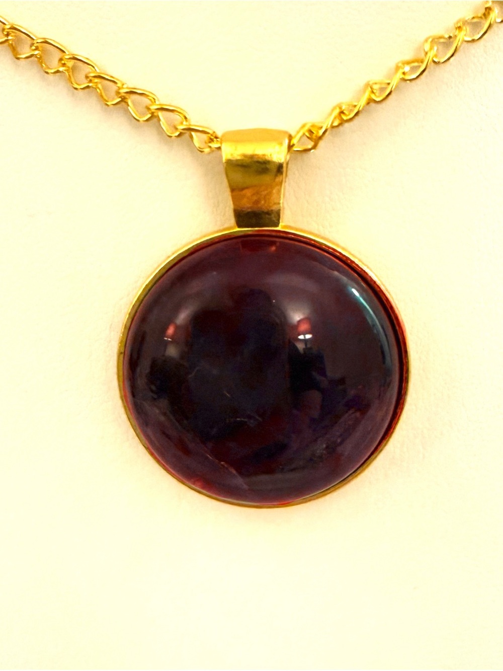14K Gold Filled Amethyst Pendant Necklace Vintage Style